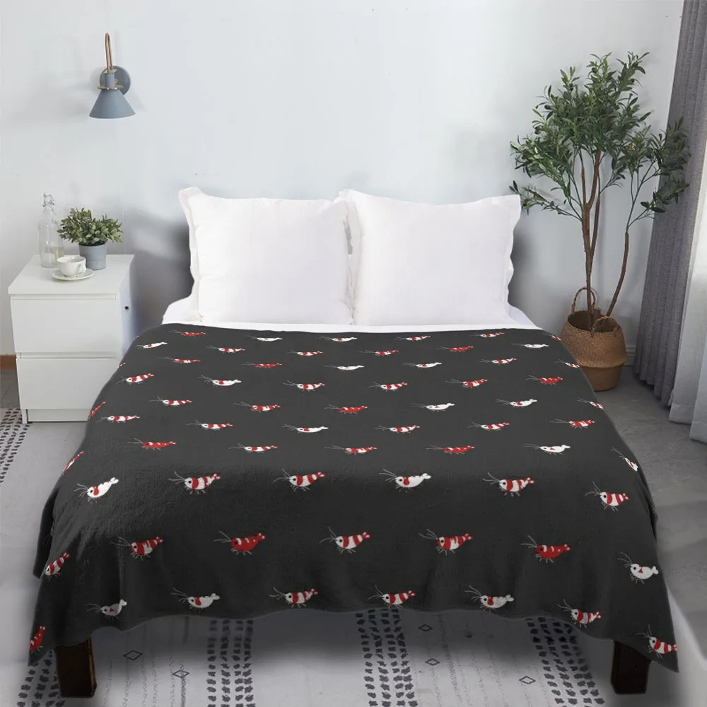 

Crystal Red Shrimps Bunk Beds Sofa Softest Sublimation Flannel Soft Anime Bedding Throw Blanket