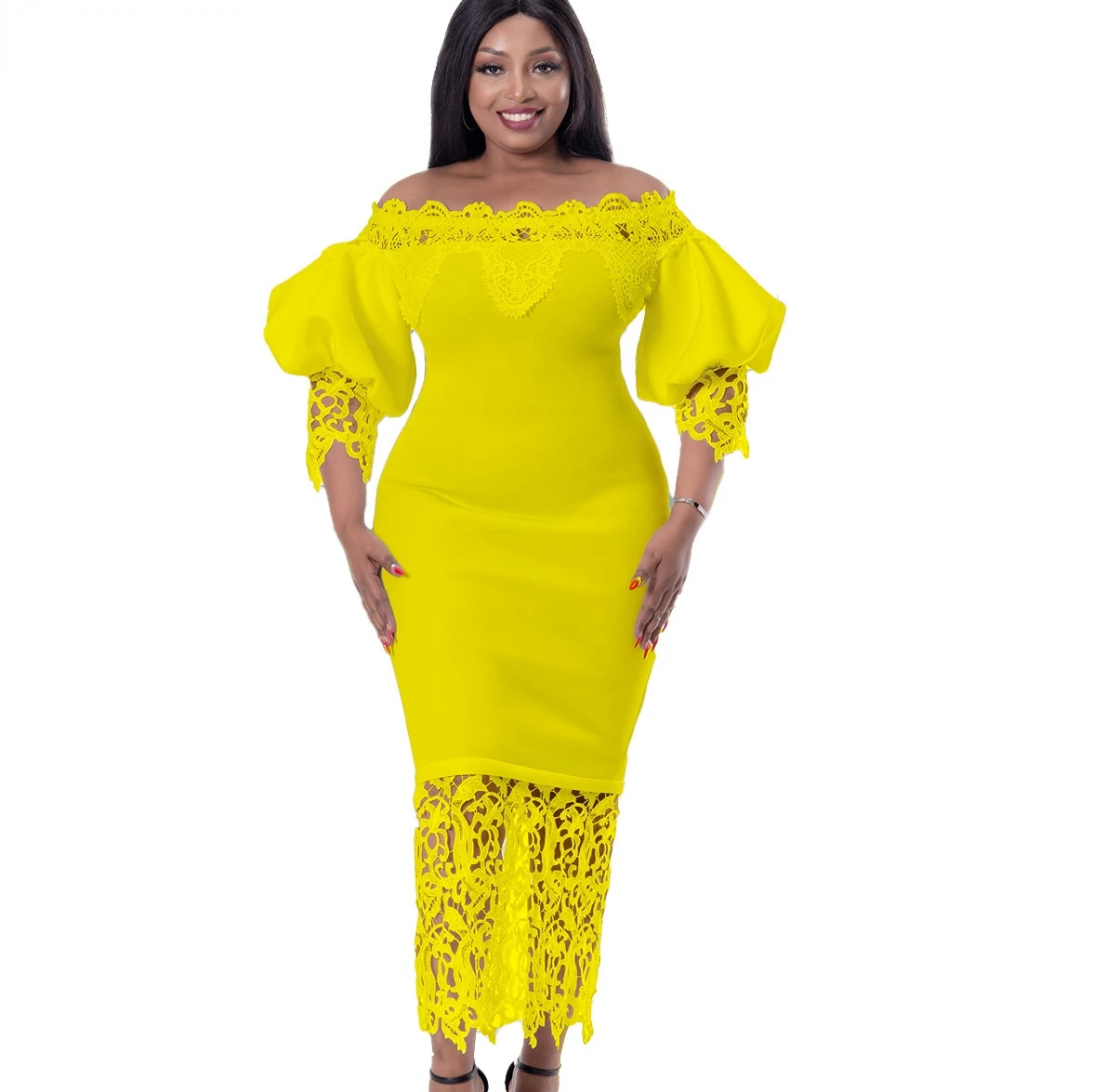 Party Style Summer Solid Color Pencil Dress for Women Lace Zipper Decor Slash Neck Puff Sleeve High Waist Slim Hips Dress
Party Style Summer Solid Color Pencil Dress for Women Lace Zipper Decor Slash Neck Puff Sleeve High Waist Slim Hips Dress