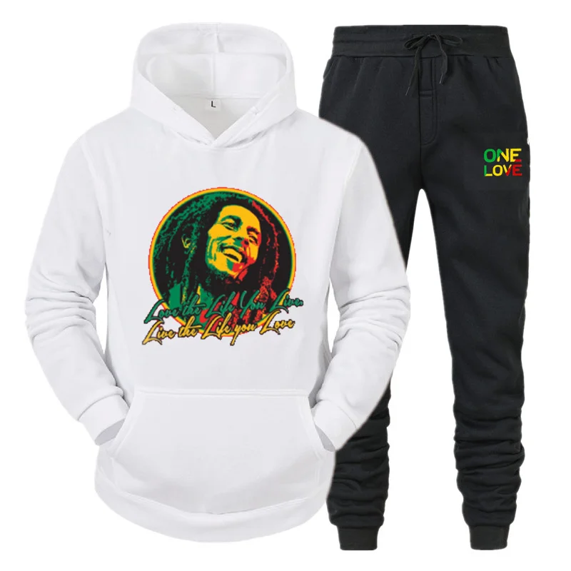 Bob Marley Harajuku Print Hoodie 2022 Winter Fleece Men's Fashion Two-Piece Casual Sports Long-Sleeved Loose Waist Pants Suit
Bob Marley Harajuku Print Hoodie 2022 Winter Fleece Men's Fashion Two-Piece Casual Sports Long-Sleeved Loose Waist Pants Suit
