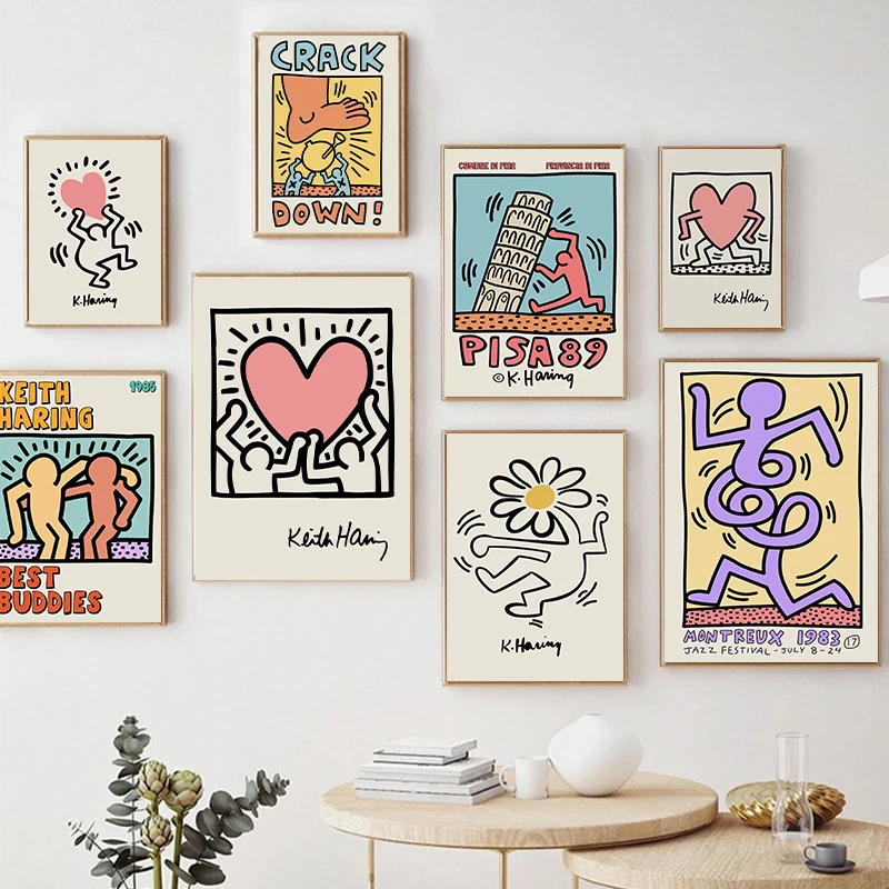 Keith Art Exhibition Poster Mural Haring Heart Abstract Vintage Pop Canvas Painting Prints Gallery Wall Art Pictures Home Decor
Keith Art Exhibition Poster Mural Haring Heart Abstract Vintage Pop Canvas Painting Prints Gallery Wall Art Pictures Home Decor
