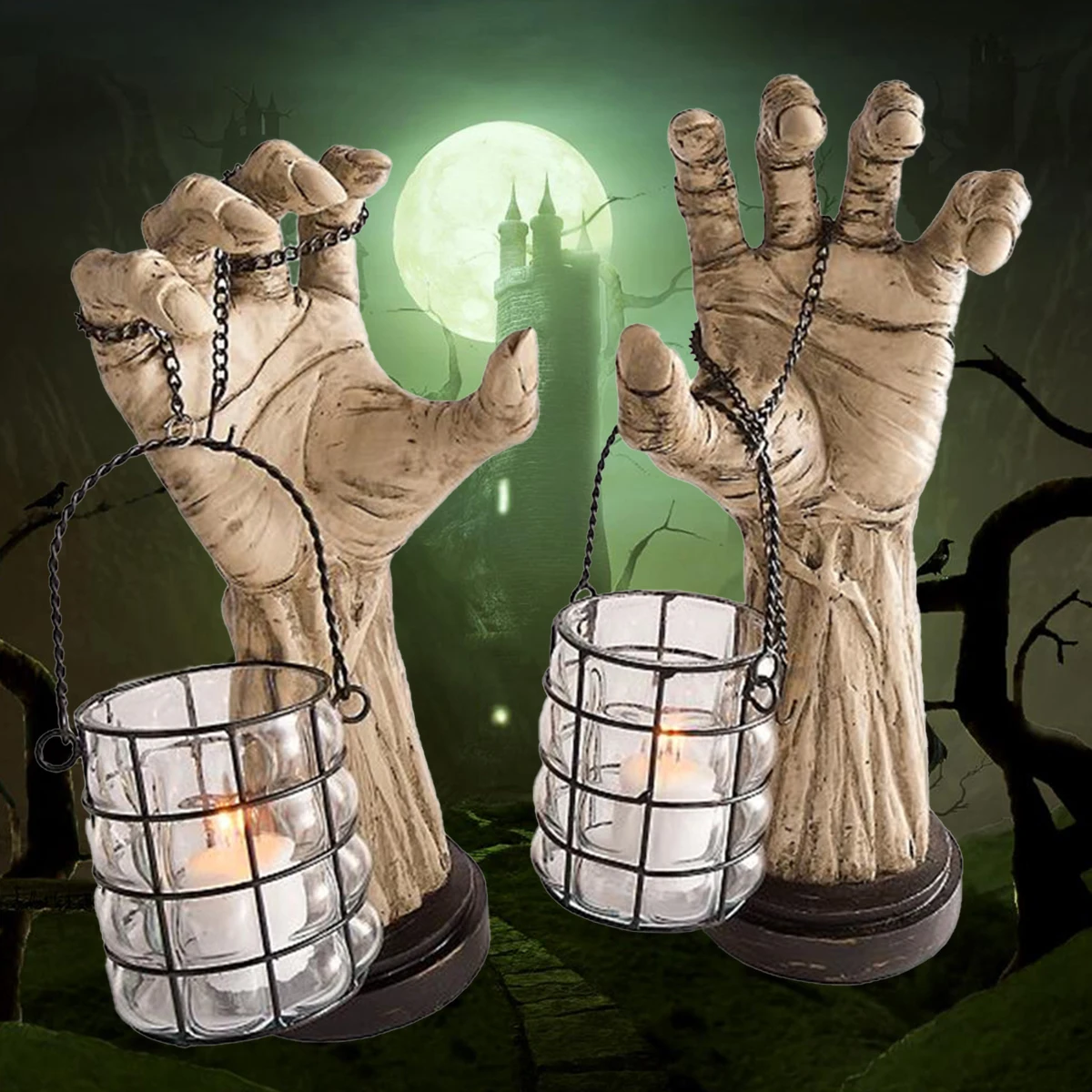 L Halloween Witch Hand Lantern Witch Ghost Hand LED Lantern Creative Fun Simulation Flame Light Candle Lamp Portable Small
L Halloween Witch Hand Lantern Witch Ghost Hand LED Lantern Creative Fun Simulation Flame Light Candle Lamp Portable Small