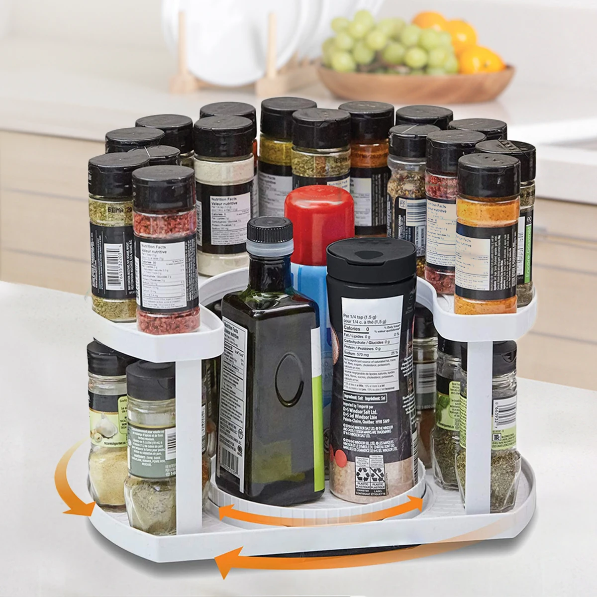 Двухуровневая кухонная вращающаяся стойка для специй, вращающаяся стойка с регулируемой высотой, стойка для хранения, многоразовая стойка ...
Двухуровневая кухонная вращающаяся стойка для специй, вращающаяся стойка с регулируемой высотой, стойка для хранения, многоразовая стойка ...