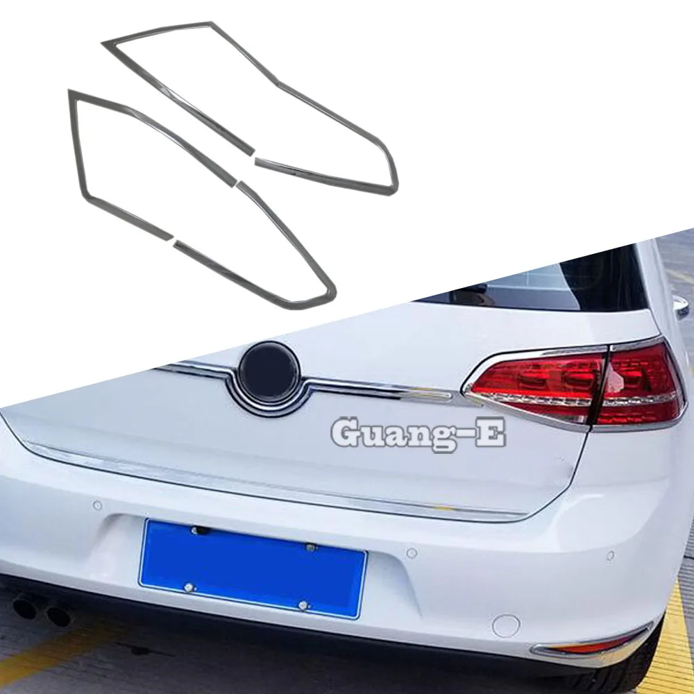 

For VW Volkswagen Golf7 Golf 7 2014 2015 2016 2017 2018 Car Rear Tail Back Light Lamp Detector Frame Stick Chrome ABS Trim Hoods