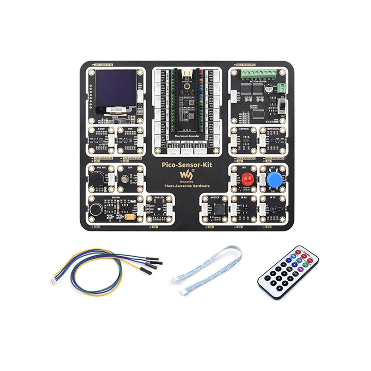 Waveshare 15 in 1 Sensors Modules Entry Level Sensor Kit DIY Kit for Raspberry Pi Pico Series Motherboards
Waveshare 15 in 1 Sensors Modules Entry Level Sensor Kit DIY Kit for Raspberry Pi Pico Series Motherboards