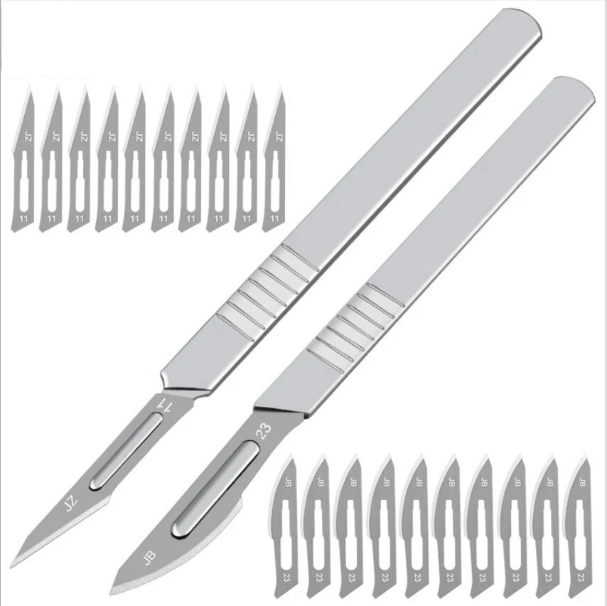 11# 23# Carbon Stee11# 23# Carbon Steel Surgical Scalpel Blades Handle Scalpel DIY Cutting Tool PCB Repair Animal Surgical Knife
11# 23# Carbon Stee11# 23# Carbon Steel Surgical Scalpel Blades Handle Scalpel DIY Cutting Tool PCB Repair Animal Surgical Knife