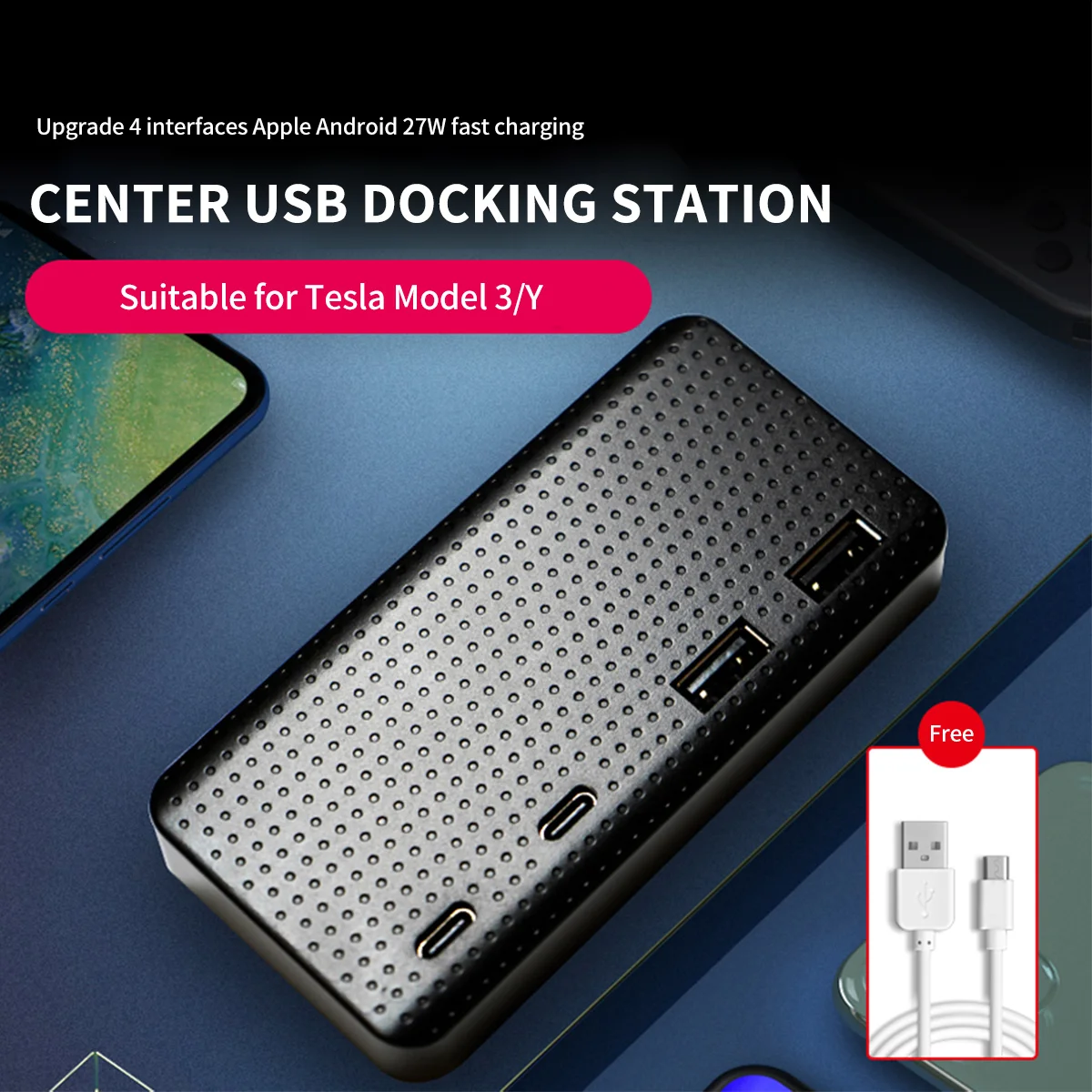 Tesla Model 3 Y USB Splitter Hub Docking StationSpeed Max Hub Extender 23 W Super Fast Charger Car Central Control Accessories
Tesla Model 3 Y USB Splitter Hub Docking StationSpeed Max Hub Extender 23 W Super Fast Charger Car Central Control Accessories