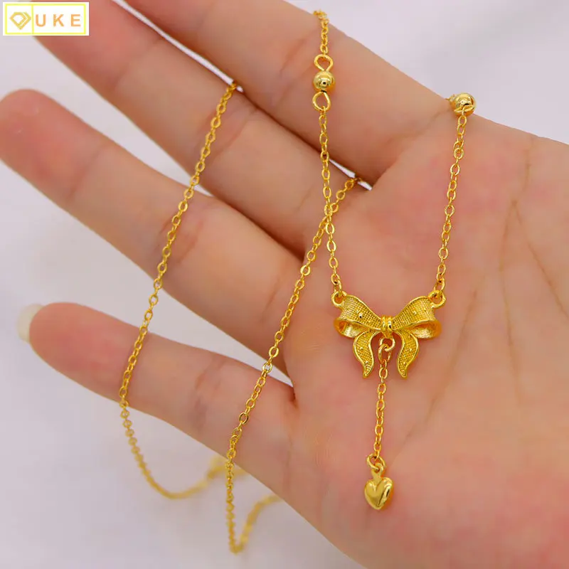 Escape Princess Necklace 24k 100% Copy Real 999 Gold 18k Bowknot Pendant Collar Chain Jewelry Lasts Forever for Women's Gifts
Escape Princess Necklace 24k 100% Copy Real 999 Gold 18k Bowknot Pendant Collar Chain Jewelry Lasts Forever for Women's Gifts