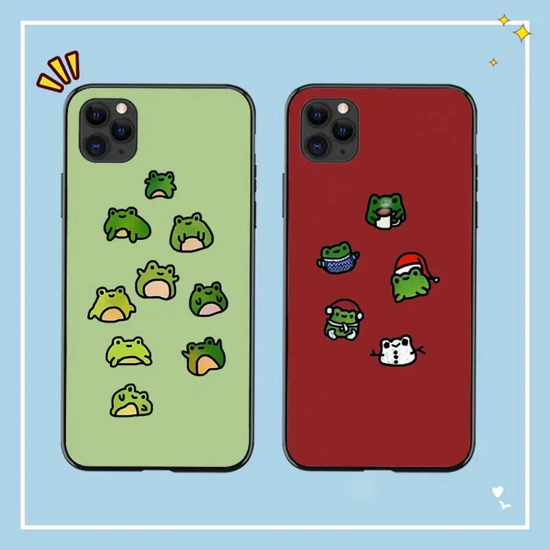 

YNDFCNB Funny Animal Frog Phone Case for iPhone 11 12 13 mini pro XS MAX 8 7 6 6S Plus X 5S SE 2020 XR cover