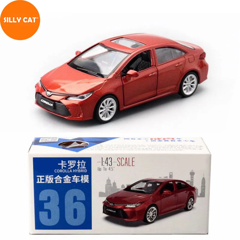 

SILLY CAT 1:43 Original Metal Car Model Car Toy For COROLLA Hybrid Model Car Toy Car Vehicle Collection Simulation Car