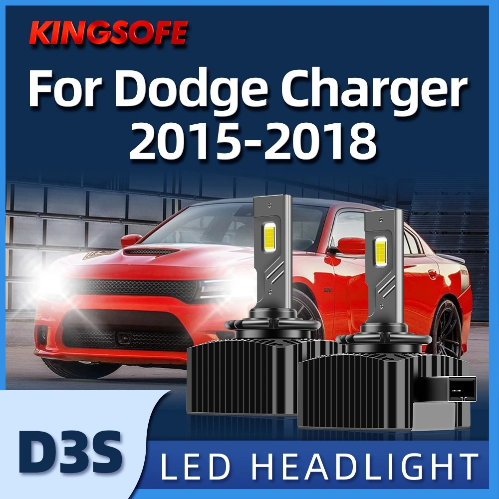 

2Pcs автомобиль свет D3S светодиодные фары 40000LM 6000K CSP чип высоколучей лампочки низкого света 1:1 ксенон для Dodge зарядное устройство 2015 2016 2017 2018