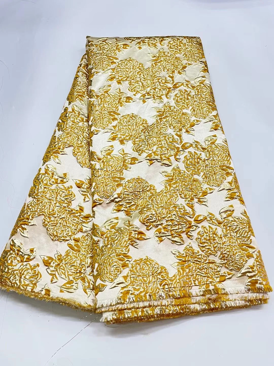 Fashion Yellow Jacquard Brocade Lace Fabric Gilding African Tulle Lace Fabric Brocade Fabric French Bronzing Lace Nigerian Dress
Fashion Yellow Jacquard Brocade Lace Fabric Gilding African Tulle Lace Fabric Brocade Fabric French Bronzing Lace Nigerian Dress