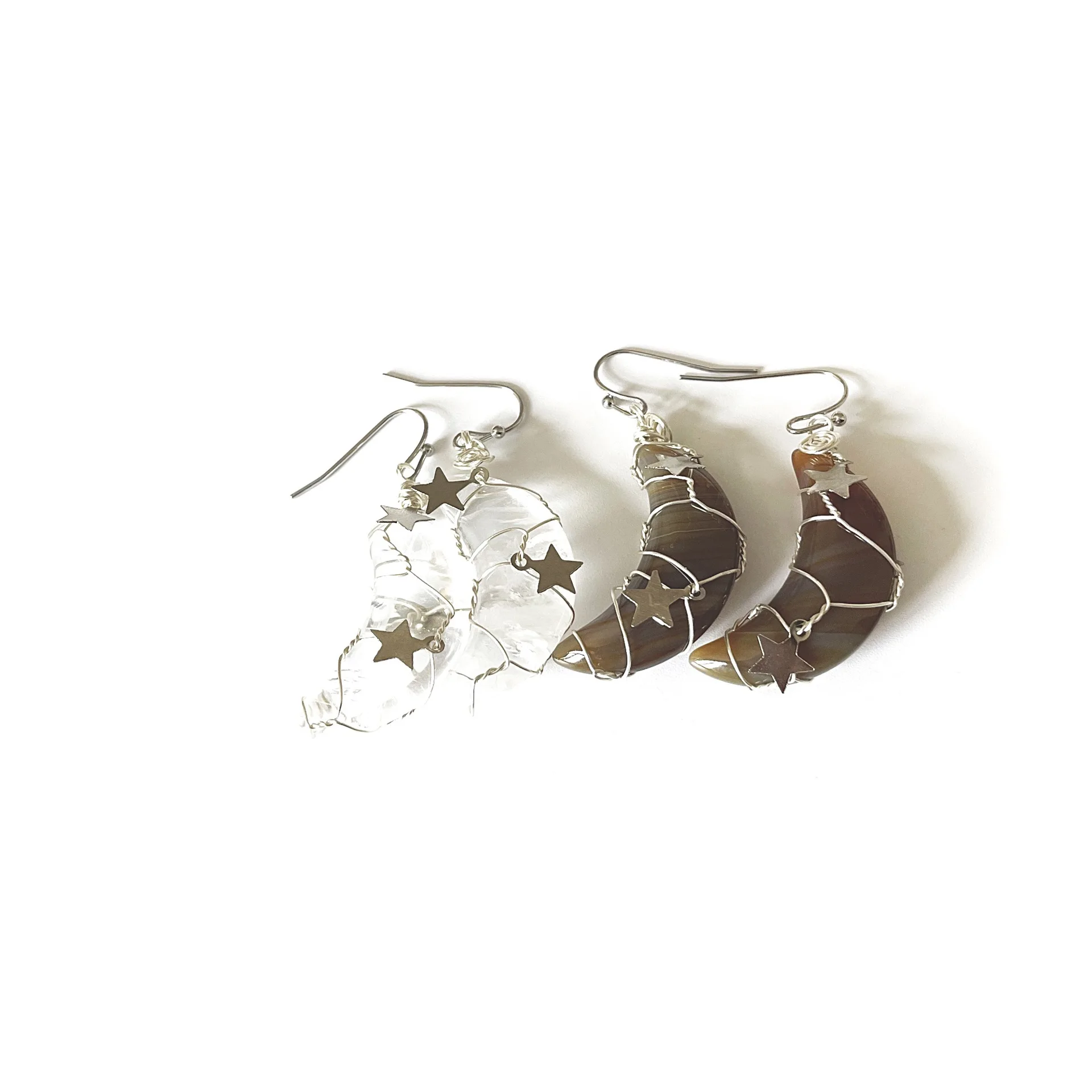 Natural Crystal Moon Earrings Fashion Handmade Wire Winding Women Jewelry Drop Earrings Gift
Natural Crystal Moon Earrings Fashion Handmade Wire Winding Women Jewelry Drop Earrings Gift