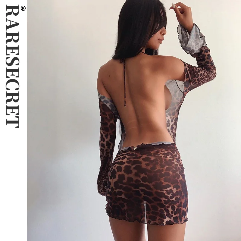 Leopard Print Backless Dress Women Long Sleeve Mesh Sheer Dress Spring Halter Transparent Club Sexy Dress Women Vestidos Sissy
Leopard Print Backless Dress Women Long Sleeve Mesh Sheer Dress Spring Halter Transparent Club Sexy Dress Women Vestidos Sissy