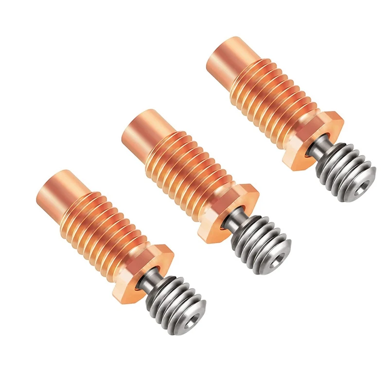 All Metal Threaded Heatbreak Upgrade Titanium Alloy And Copper Bimetal Throat Nozzle For V6 Hotend 3D Printers 3Pcs
All Metal Threaded Heatbreak Upgrade Titanium Alloy And Copper Bimetal Throat Nozzle For V6 Hotend 3D Printers 3Pcs