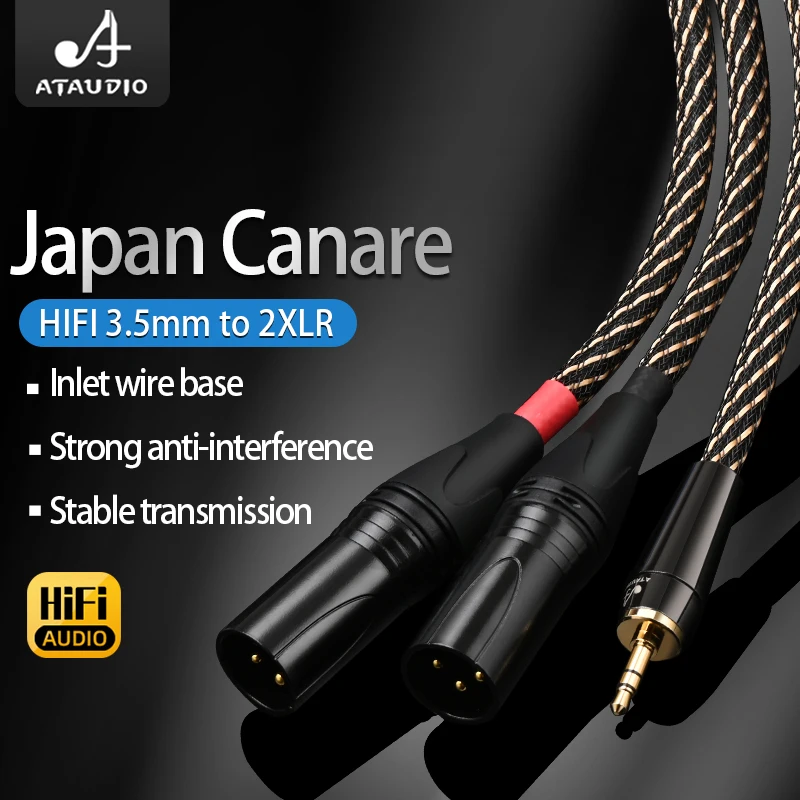 HIFI Stereo 3.5mm to XLR Audio Cable Hi-End 6N OFC 3.5mm to 2XLR Cable Dual XLR Male Adapter Breakout Y Splitter Cable
HIFI Stereo 3.5mm to XLR Audio Cable Hi-End 6N OFC 3.5mm to 2XLR Cable Dual XLR Male Adapter Breakout Y Splitter Cable