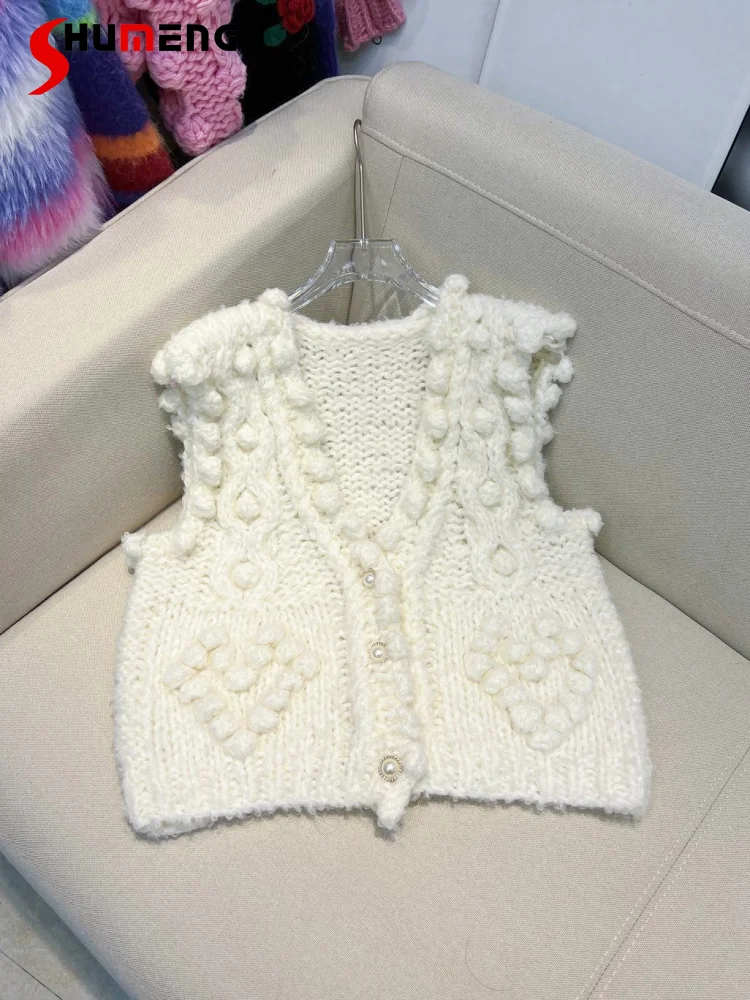 2022 Fall Winter New Ladies Fashion Handmade 3D Woven V-neck Vest Cardigan Women's Elegant Simple Needle Solid Sleeveless Tank
2022 Fall Winter New Ladies Fashion Handmade 3D Woven V-neck Vest Cardigan Women's Elegant Simple Needle Solid Sleeveless Tank