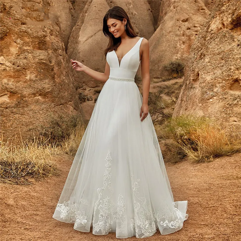 Vinca Sunny Elegant Lace Long Sleeveless Wedding Dress Gown V Neck Plus Size Vestido De Noiva 2023 trouwjurk Robe de mariee
Vinca Sunny Elegant Lace Long Sleeveless Wedding Dress Gown V Neck Plus Size Vestido De Noiva 2023 trouwjurk Robe de mariee