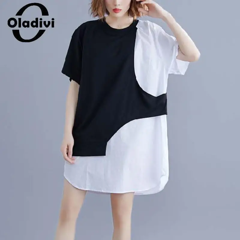 Oladivi Fashion Women Faux Two Pieces Blouses 2022 Summer New Big Size Tops Oversized Casual Loose Shirts Female Blusas STK 7279
Oladivi Fashion Women Faux Two Pieces Blouses 2022 Summer New Big Size Tops Oversized Casual Loose Shirts Female Blusas STK 7279