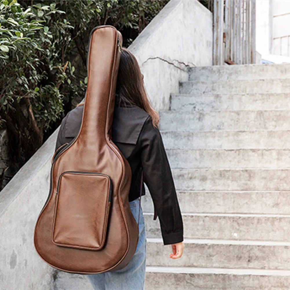 40/41 Inch PU Leather Padded Acoustic Classical Guitar Bag Double Backpack Portable Waterproof Acoustic Folk Guitars Bag
40/41 Inch PU Leather Padded Acoustic Classical Guitar Bag Double Backpack Portable Waterproof Acoustic Folk Guitars Bag