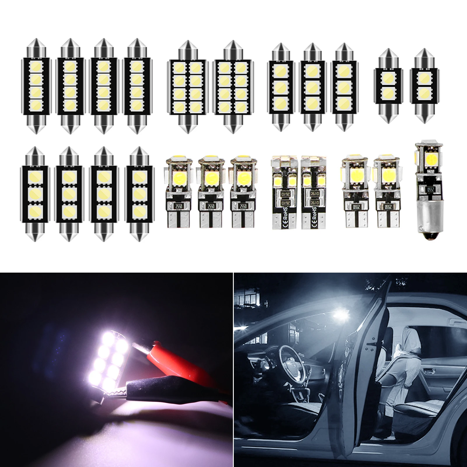 23Pcs/set Car LED Interior Reading Light Highlight White 6000K Car Lamp Bulbs Kit For BMW X5 E53 2000-2006
23Pcs/set Car LED Interior Reading Light Highlight White 6000K Car Lamp Bulbs Kit For BMW X5 E53 2000-2006