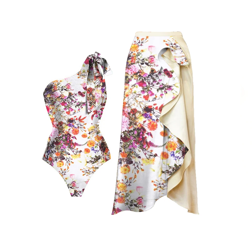 One Shoulder Floral Full Print Women Swimsuit 2023 HIgh Waist One Piece BIkini Set Ruffle Chic Vintage Luxury Beachwear Monokini
One Shoulder Floral Full Print Women Swimsuit 2023 HIgh Waist One Piece BIkini Set Ruffle Chic Vintage Luxury Beachwear Monokini