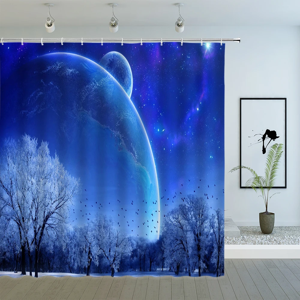 Galaxy Nebula Full Moon Shower Curtain Starry Night Sky Infinity Space Print Cloth Fabric Bathroom Decor with Hook Bath Curtains
Galaxy Nebula Full Moon Shower Curtain Starry Night Sky Infinity Space Print Cloth Fabric Bathroom Decor with Hook Bath Curtains