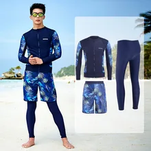 Mens 3pcs Full Set Rash Guard, UV/SPF Quick Dry Swim Shirt Leggings Trunks, Water Surf Swimsuit Bathing Suits Wetsuit Tracksuit