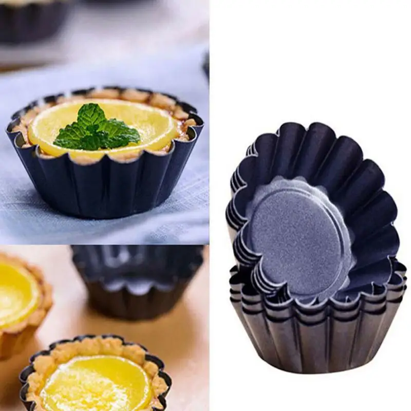 

Egg Tart Mold Stainless Steel Cupcake Reusable Silver Cookie Pudding Mould Nonstick Cake Egg Baking Pastry Kitchen Accessories