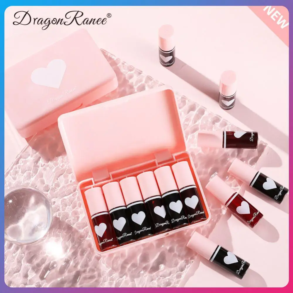 

Liquid Lipstick Set Lipgloss Gift Box Mirror Water Lip Gloss Glossy Lip Glaze Lip Tint Lip Dyeing Lips Makeup Waterproof