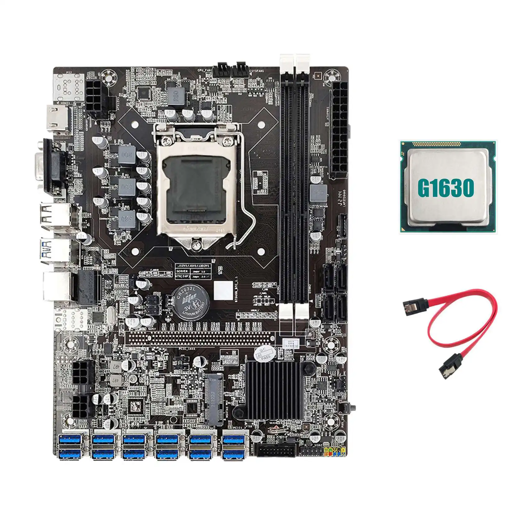 B75 ETH Mining Motherboard 12 PCIE to USB Adapter+G1630 CPU+SATA Cable LGA1155 DDR3 MSATA B75 USB BTC Miner Motherboard
B75 ETH Mining Motherboard 12 PCIE to USB Adapter+G1630 CPU+SATA Cable LGA1155 DDR3 MSATA B75 USB BTC Miner Motherboard