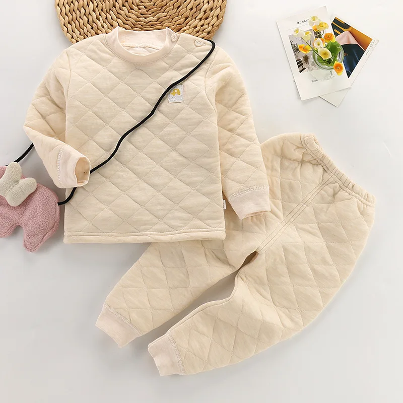 

Winter Baby Kids Thermal Underwear Suit Three Layers of Warmth Children Clothes Set Spring Girls Boys Pajamas Autumn Kid Outfits