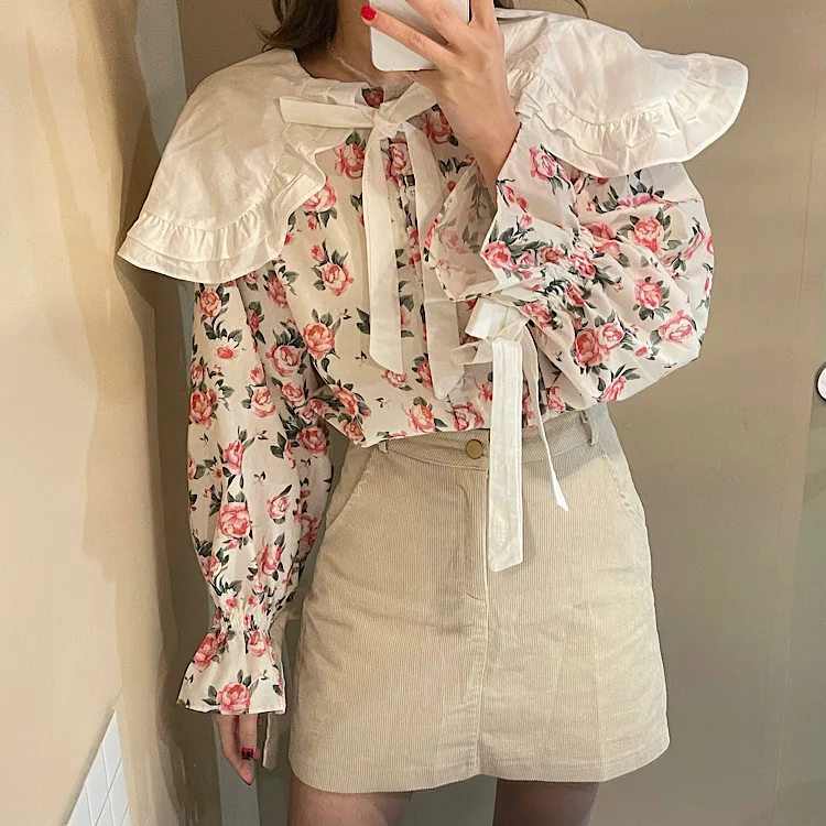 COIGARSAM Shirt Womens Tops Spring 2022 New Cute Floral Peter Pan Collar Women Shirts Dropshipping
COIGARSAM Shirt Womens Tops Spring 2022 New Cute Floral Peter Pan Collar Women Shirts Dropshipping