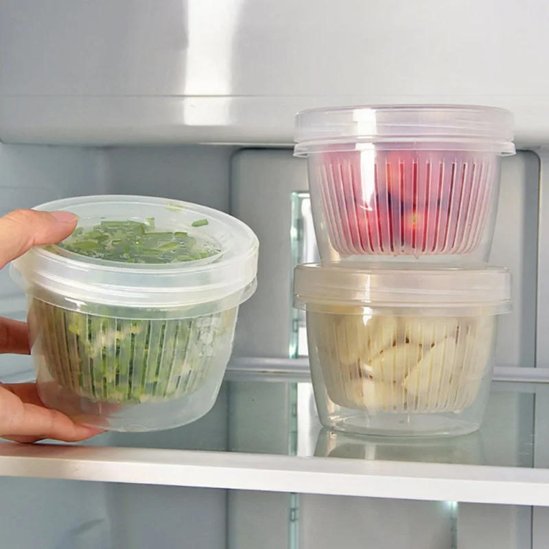 Kitchen Refrigerator Organizer Double Layer Garlic Onion Food Fridge Storage Box Case Round Drain Sealed Crisper Ginger Plastic
Kitchen Refrigerator Organizer Double Layer Garlic Onion Food Fridge Storage Box Case Round Drain Sealed Crisper Ginger Plastic