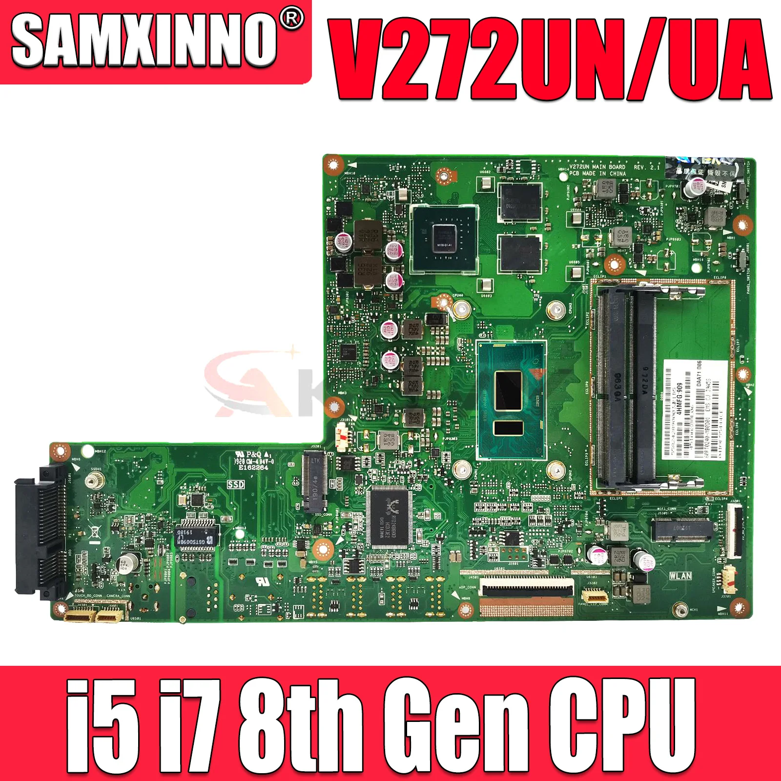 

For ASUS Vivo AiO V272UN V272UA V272U V272 All-in-one pc Motherboard with I5-8250U I7-8550U CPU V2G
