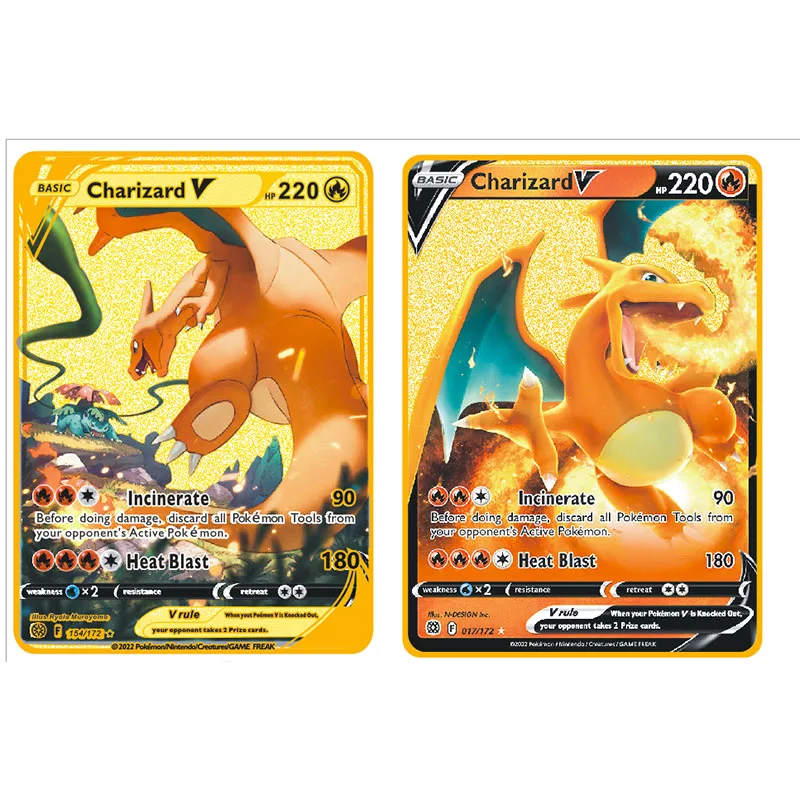 8,8*6,3 см Charizard V 017/172 блестящие звезды-Ультра редкий Покемон Золотая карта коллекционные игрушки для детей подарок
8,8*6,3 см Charizard V 017/172 блестящие звезды-Ультра редкий Покемон Золотая карта коллекционные игрушки для детей подарок