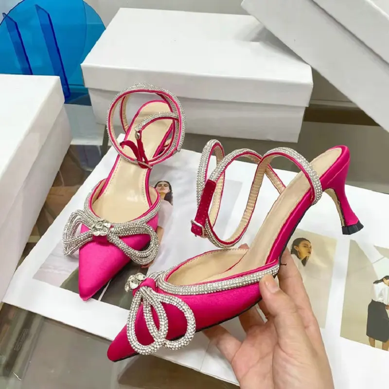 Women Summer High Heels AMINA MUADDI Bowknot Pointed Sandals Satin Strap Heel Mesh Red High Heel Nice Bridesmaid Shoes
Women Summer High Heels AMINA MUADDI Bowknot Pointed Sandals Satin Strap Heel Mesh Red High Heel Nice Bridesmaid Shoes