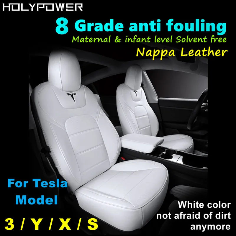 For Tesla Model 3 Y X S Seat Cover 8 Grade Anti Fouling Nappa Leather White Full Surround Solvent Free Car Interior Accessories
For Tesla Model 3 Y X S Seat Cover 8 Grade Anti Fouling Nappa Leather White Full Surround Solvent Free Car Interior Accessories