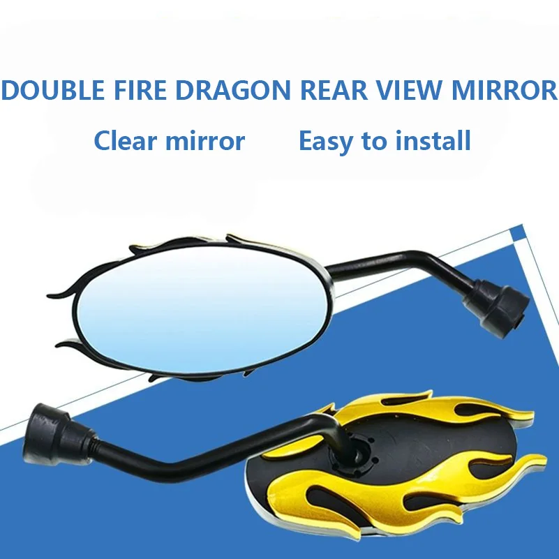 Motorcycle Flame Double Fire Dragon Mirror Rear View Mirror for Ghost Fire Fuxi Moped Scooter
Motorcycle Flame Double Fire Dragon Mirror Rear View Mirror for Ghost Fire Fuxi Moped Scooter