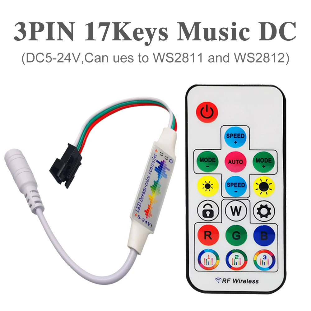 FUNZENXIN RGB контроллер 17 клавиш DC/USB
FUNZENXIN RGB контроллер 17 клавиш DC/USB