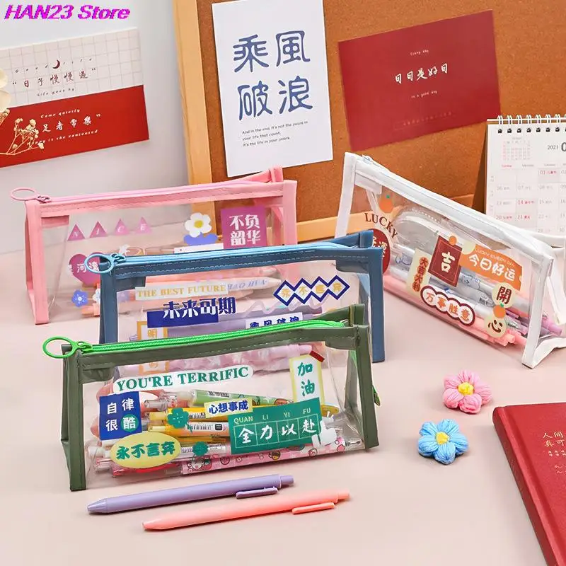 Portable Pen Pencil Pouch Bag PVC Transparent Pencil Case Kawaii Waterproof Pencil Bags for Students Stationery School Supplies
Portable Pen Pencil Pouch Bag PVC Transparent Pencil Case Kawaii Waterproof Pencil Bags for Students Stationery School Supplies