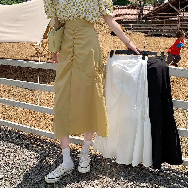 Women 2023 New Summer Korean Style Fashion Vintage Solid A Line Skirt Female Casual High Waist Pleated Skirt Clothes B12
Women 2023 New Summer Korean Style Fashion Vintage Solid A Line Skirt Female Casual High Waist Pleated Skirt Clothes B12