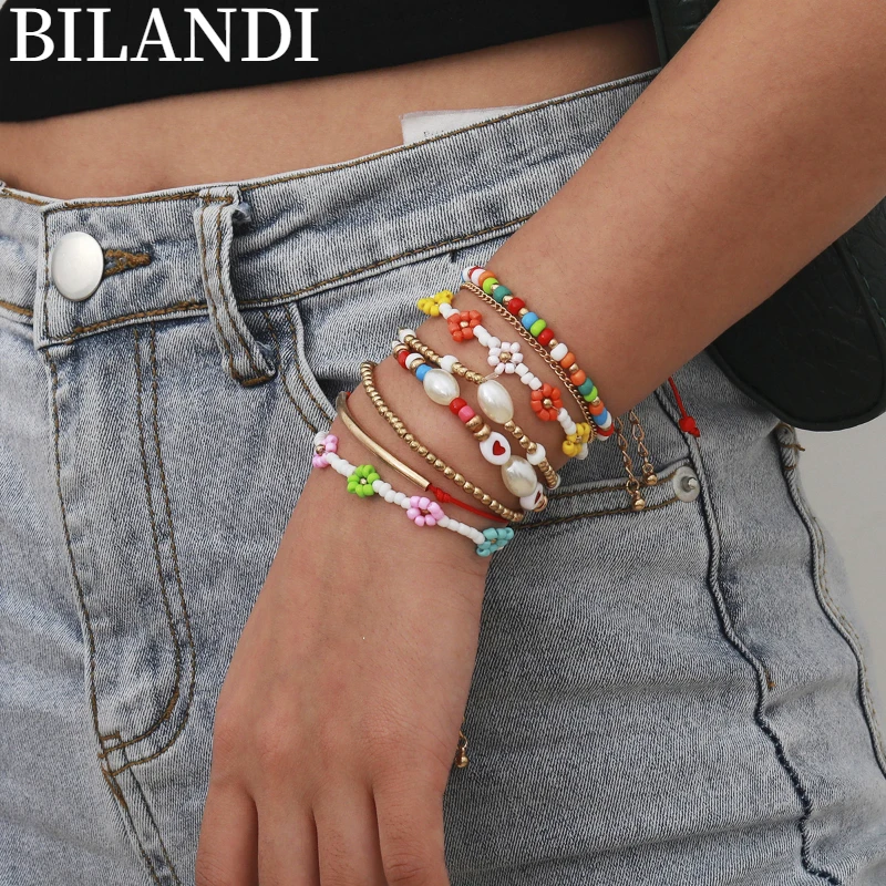 

Bilandi Modern Jewelry Colourful Bohemia Style Seed Beads Bracelet 2022 New Trend Seed Beads Bracelet For Girl Lady Gifts