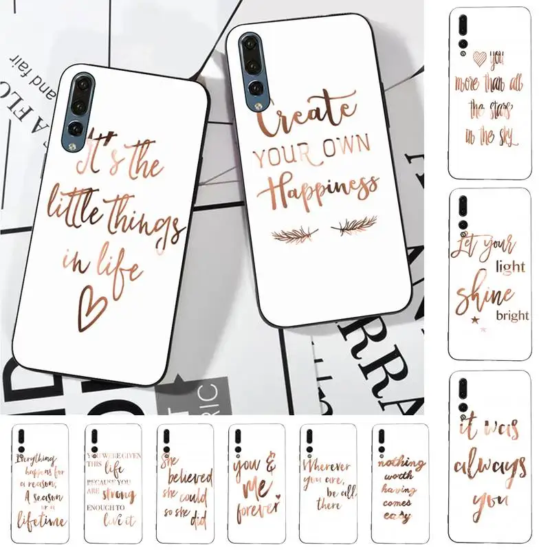 

Simple English Word Phrase Inspirational Phone Case for Huawei P30 40 20 10 8 9 lite pro plus Psmart2019