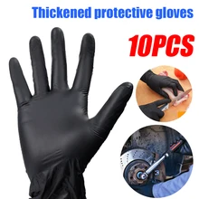 10Pcs Disposable Gloves PVC Thicken Black Kitchen Protection Gloves Waterproof Work Gardening Kitchen Cleaning Protection Gloves