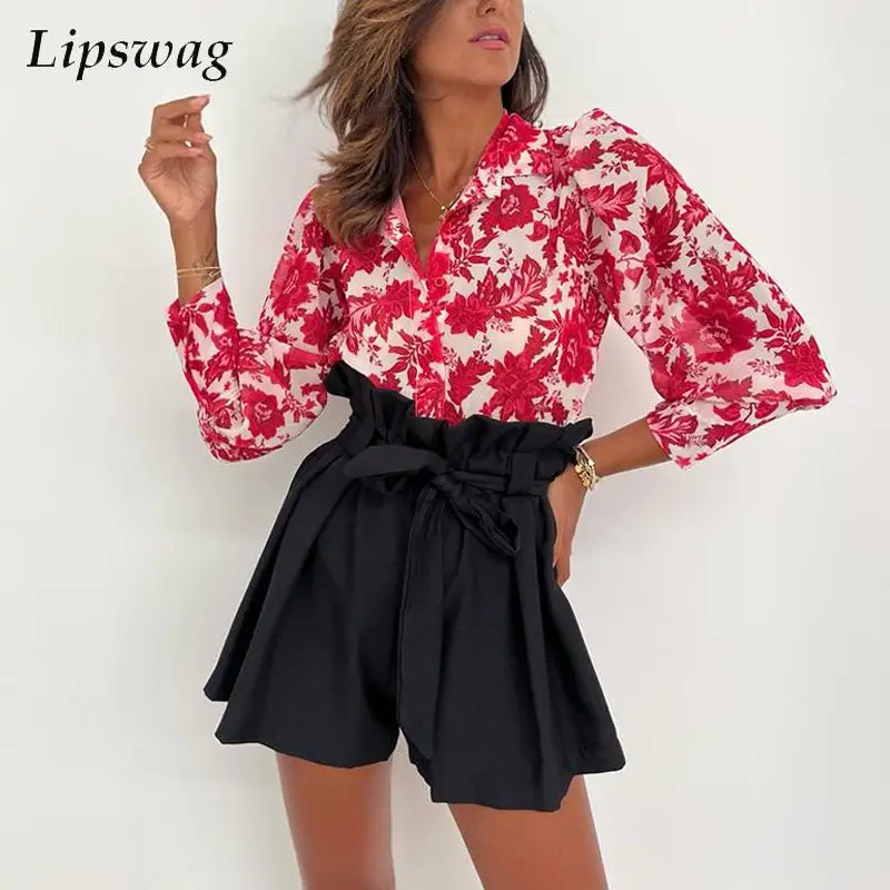 Elegant Office Lady Two Piece Suits 2022 Autumn Casual Women Set Commuter Fashion Print Blouse Shirt And Lace-Up Shorts Outfits
Elegant Office Lady Two Piece Suits 2022 Autumn Casual Women Set Commuter Fashion Print Blouse Shirt And Lace-Up Shorts Outfits