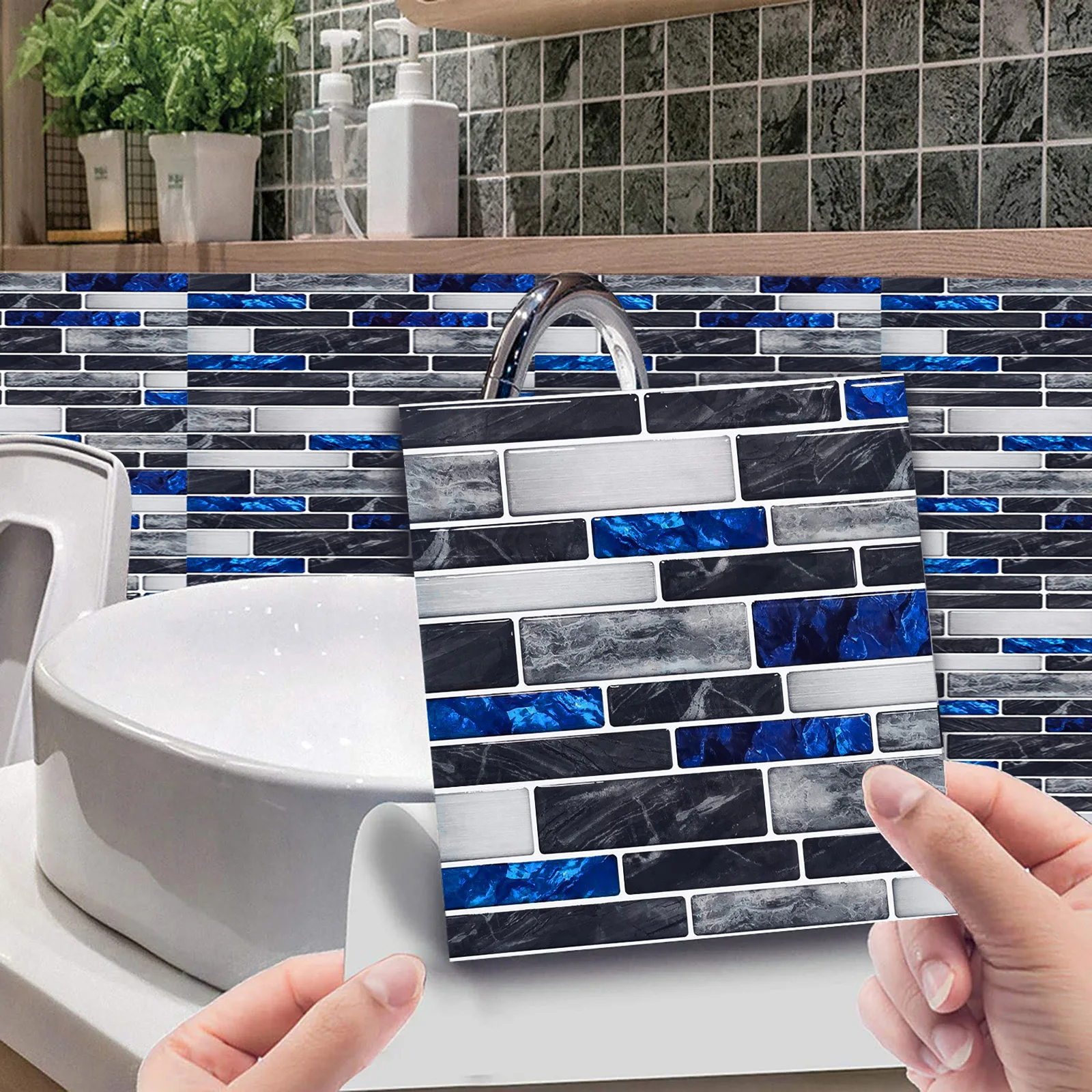 10pcs Self Adhesive Tile Sticker Simulated Marble Embossed Mosaic Pattern Stickers Kitchen Bathroom Wall Decals Decor 10cmX10cm
10pcs Self Adhesive Tile Sticker Simulated Marble Embossed Mosaic Pattern Stickers Kitchen Bathroom Wall Decals Decor 10cmX10cm