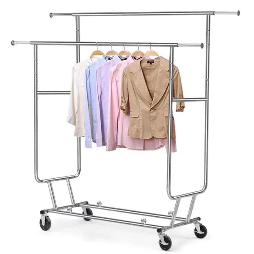 

Commercial Grade Collapsible Double Rack Clothing and Garmet Rack