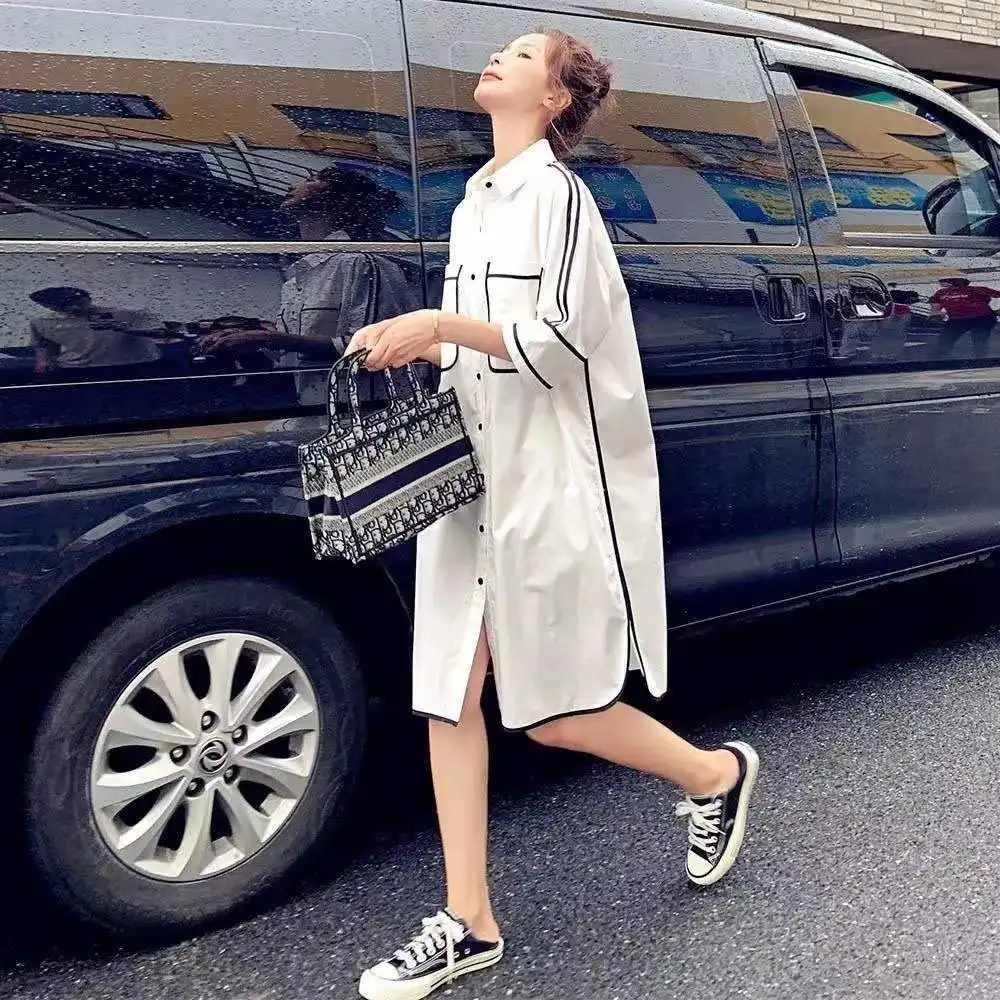 VANOVICH 2022 Summer New Korean Oversized Temperament Fashion Preppy Style Casual Dress Knee-Length Single Breasted Dress
VANOVICH 2022 Summer New Korean Oversized Temperament Fashion Preppy Style Casual Dress Knee-Length Single Breasted Dress