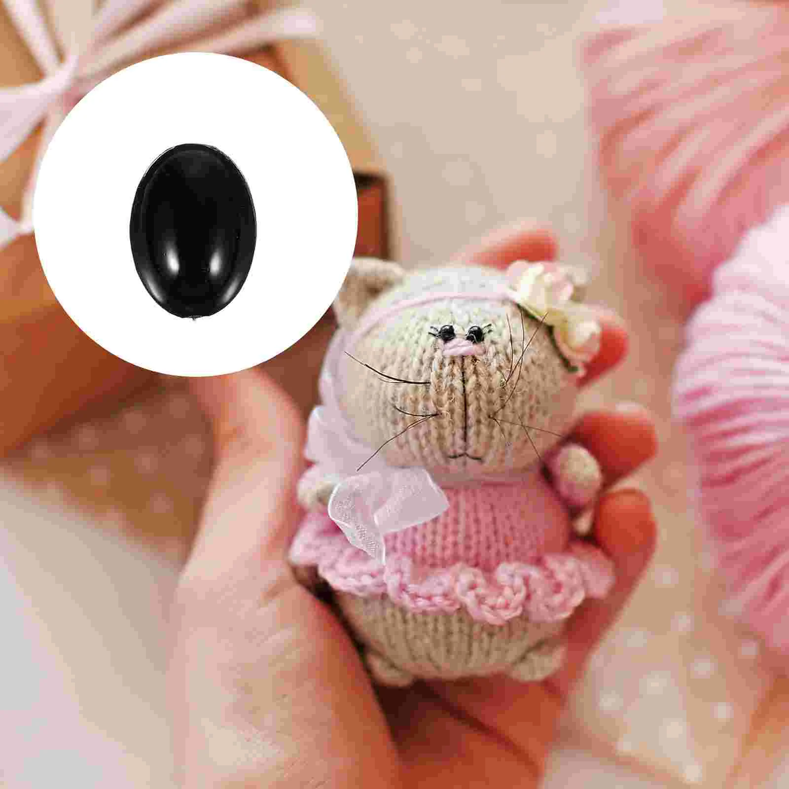 

Toy Nose DIY Accessories Plastic Dolls Eyes Oval Design Noses Bear Decorative DlY Woven Materials Craft Black