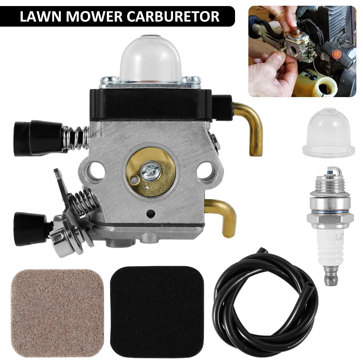 Carburetor Kit Compatible with FH75/HL75/HL75K/HT70/HT75 Premium Carburetor Carb Kit Durable Carburetor Replacement Set with Air 
Carburetor Kit Compatible with FH75/HL75/HL75K/HT70/HT75 Premium Carburetor Carb Kit Durable Carburetor Replacement Set with Air